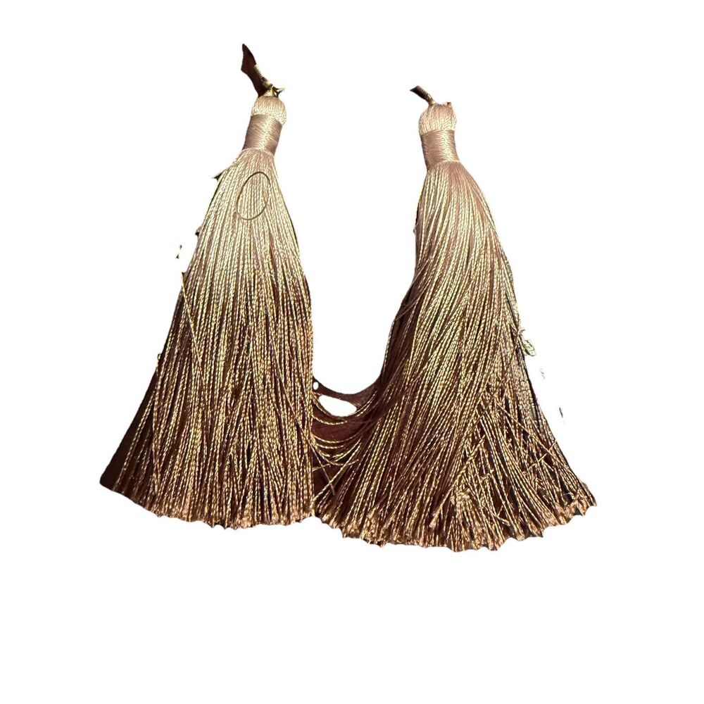 Fashion Womens Fringe Tassel Earrings Silky Ombré Hook Lightweight Feather Brown